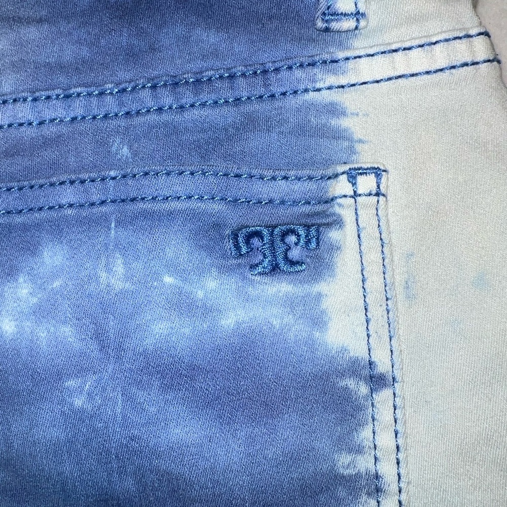 Tory Burch Tie Dye Denim Cutoff Shorts Size 27 Frayed Hem - Picture 11 of 14